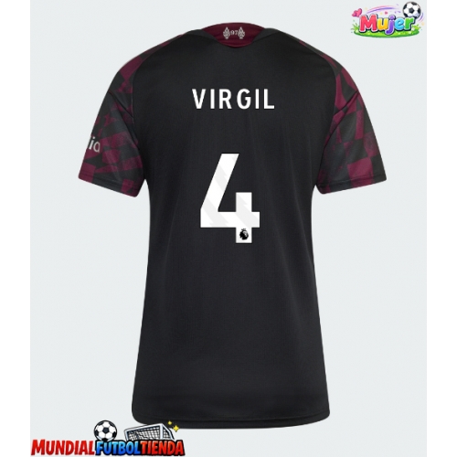 Camiseta Liverpool Virgil van Dijk #4 Tercera Equipación Replica 2026-27 para mujer mangas cortas